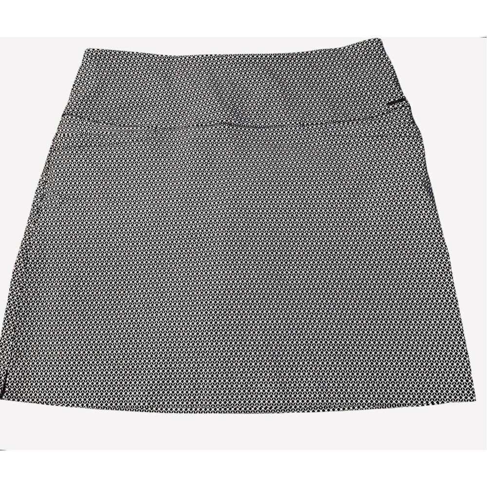 S.C.&Co. Geometric Print Black White Skort Size Large Athletic Stretch Pull-On